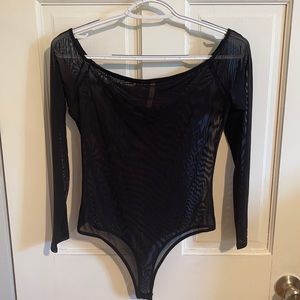 Black Mesh Bodysuit. Black. Never worn.